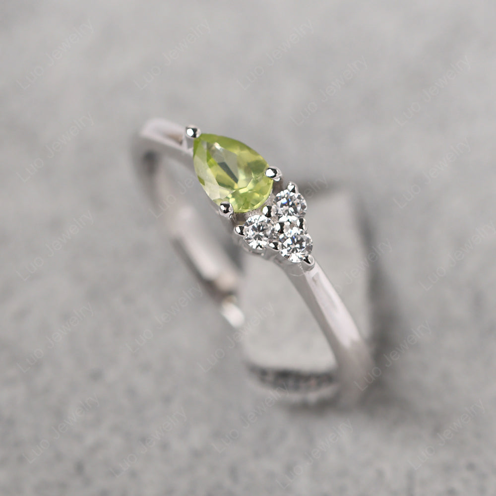 Pear Shaped Peridot Ring For Baby Girl - LUO Jewelry