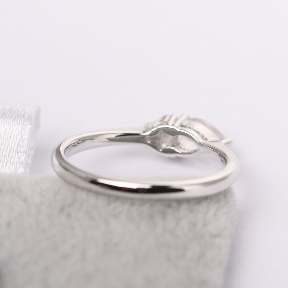 Pear Shaped Rose Quartz Ring For Baby Girl - LUO Jewelry