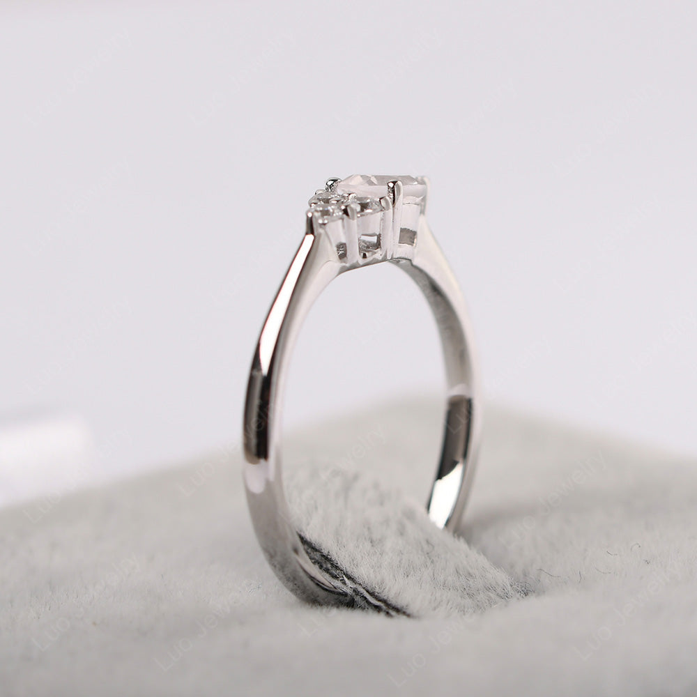 Pear Shaped Rose Quartz Ring For Baby Girl - LUO Jewelry