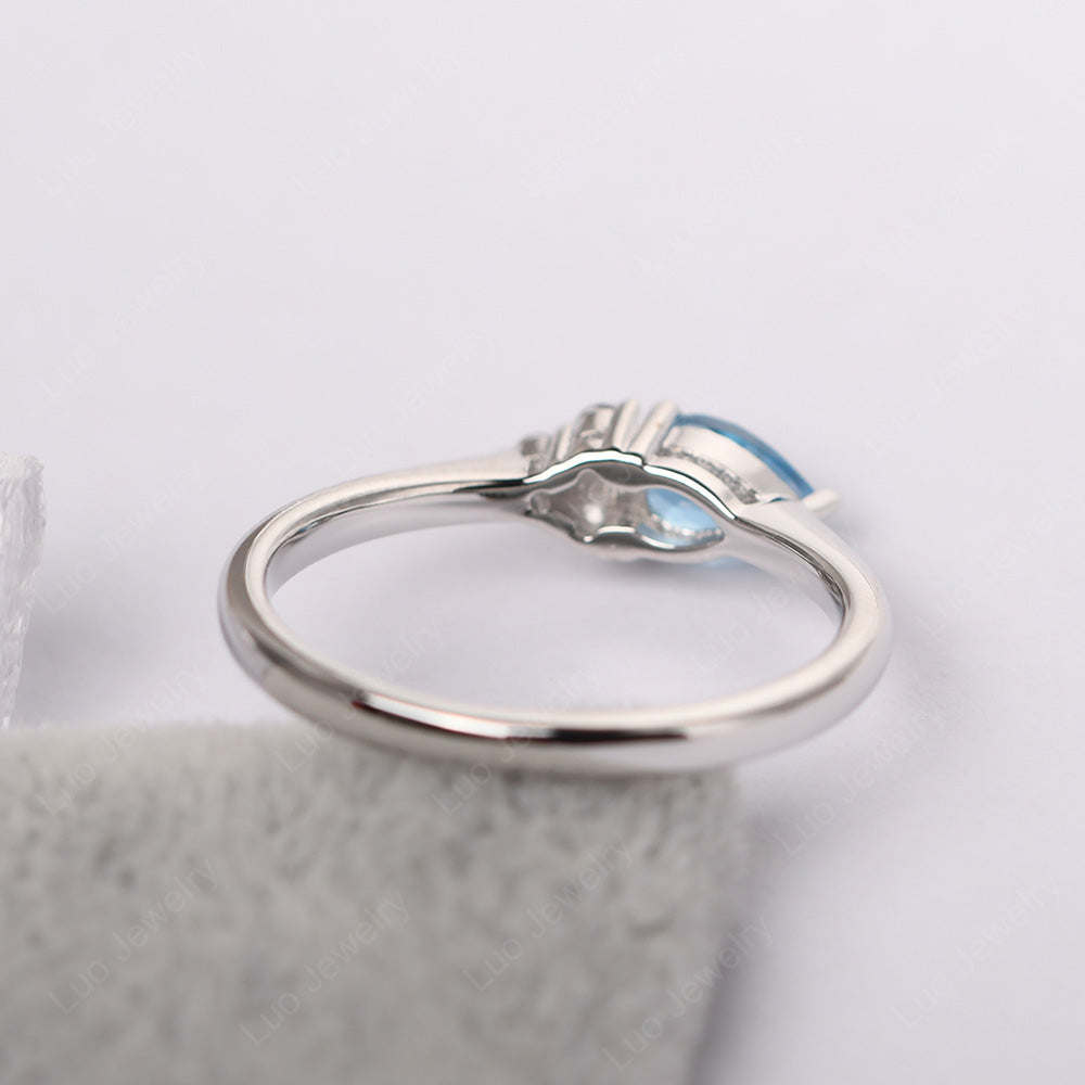 Pear Shaped Swiss Blue Topaz Ring For Baby Girl - LUO Jewelry