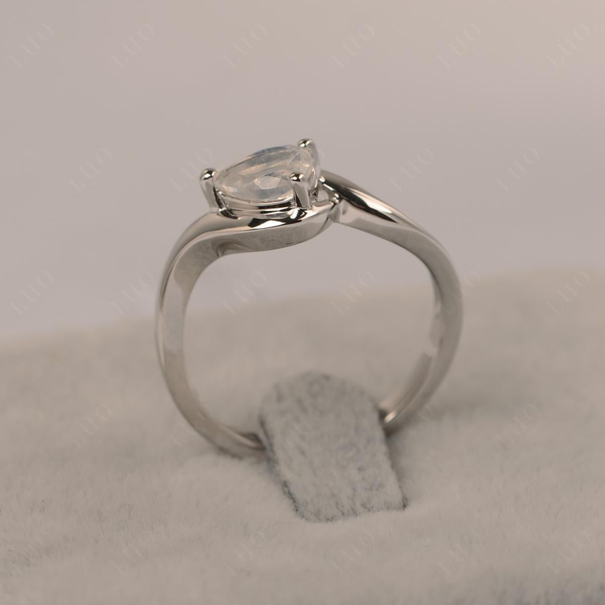 Pear Shaped Moonstone East West Solitaire Ring - LUO Jewelry