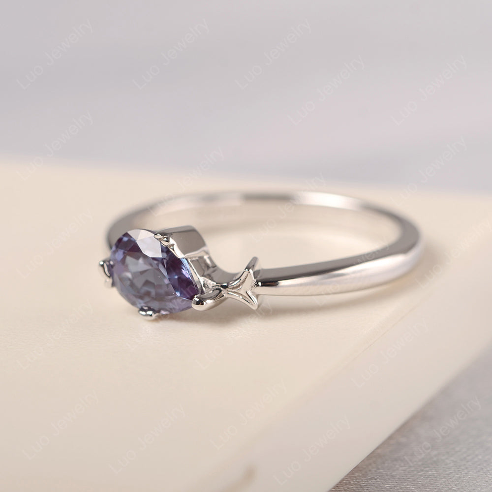 Pear Shaped Alexandrite Ring Fish Ring - LUO Jewelry