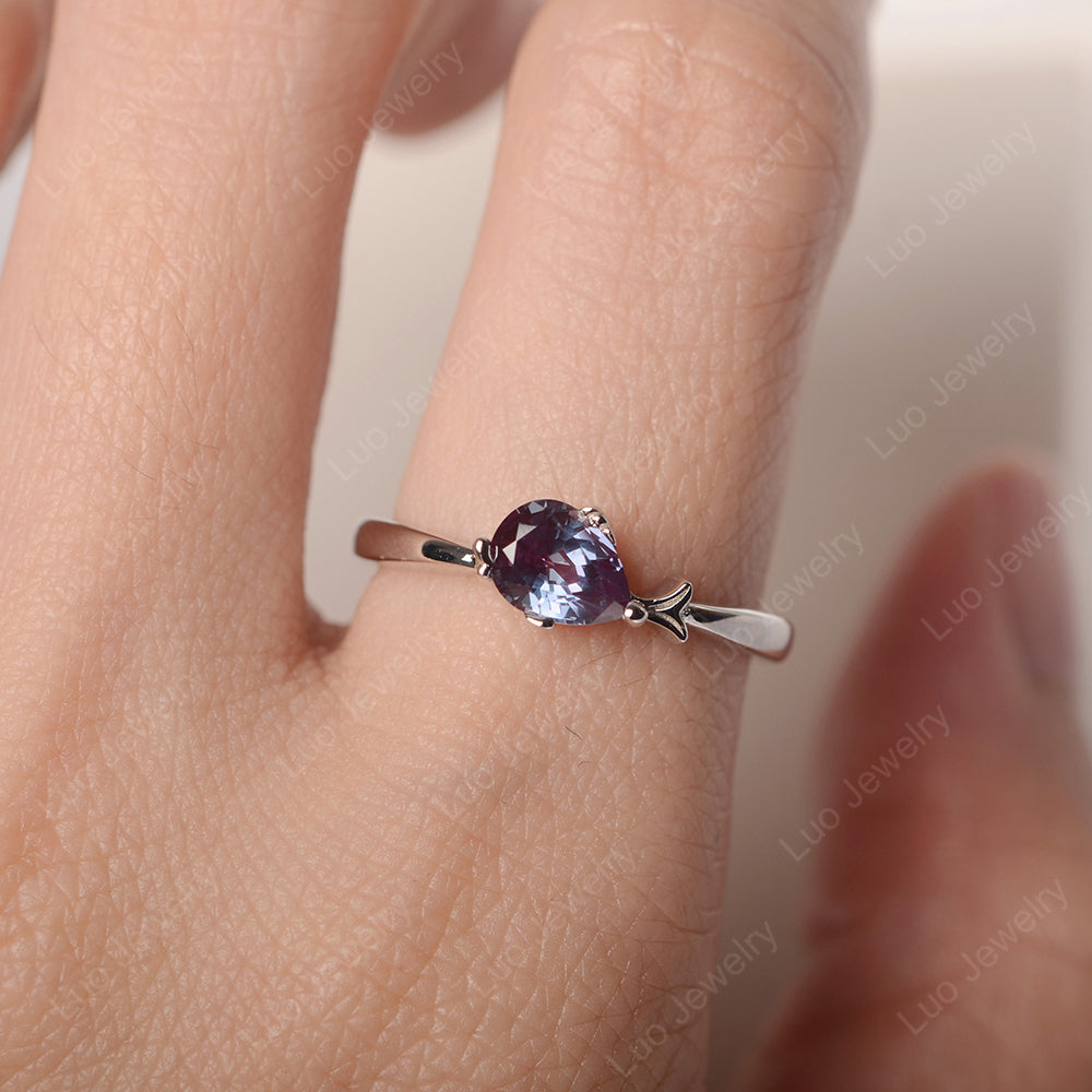 Pear Shaped Alexandrite Ring Fish Ring - LUO Jewelry
