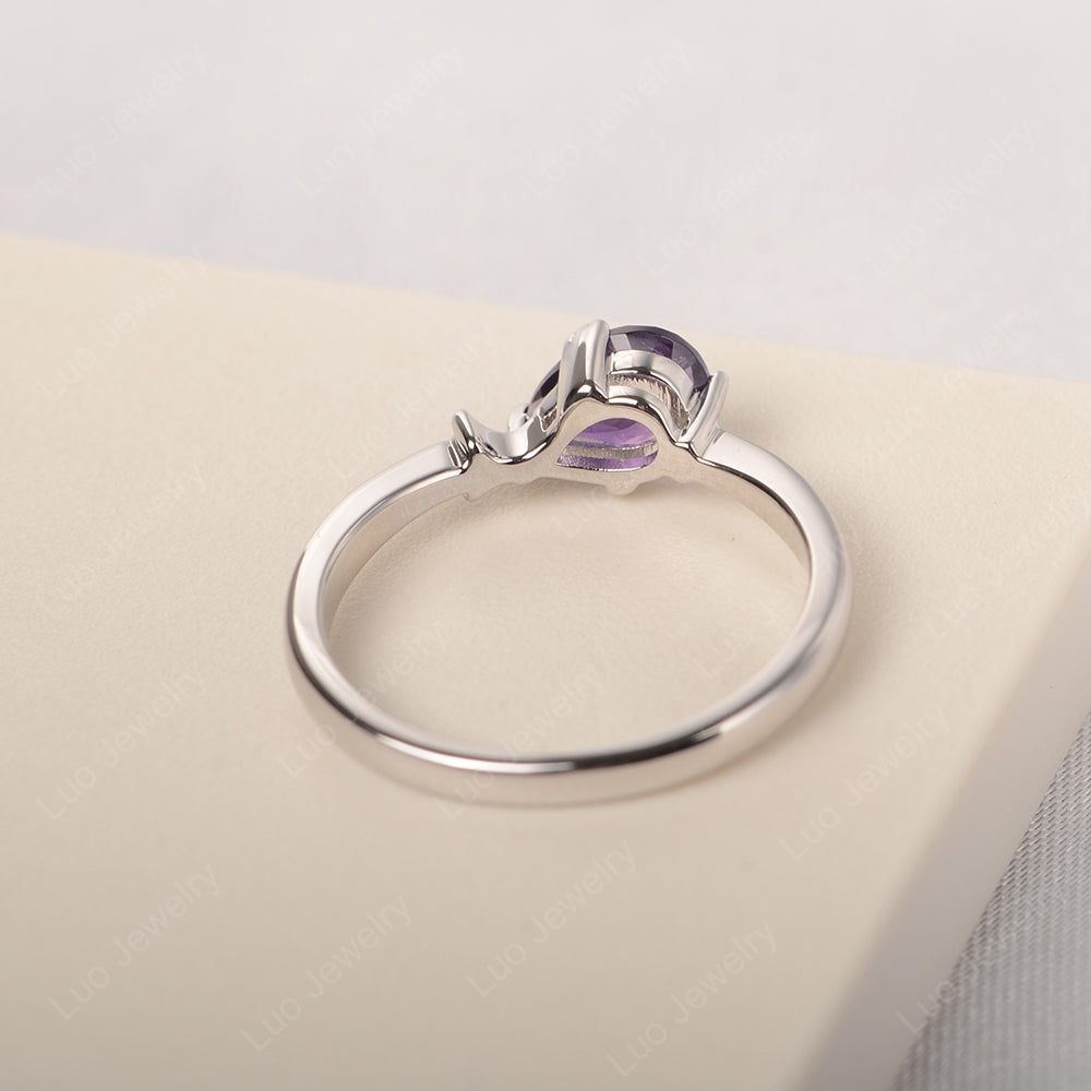 Pear Shaped Amethyst Ring Fish Ring - LUO Jewelry
