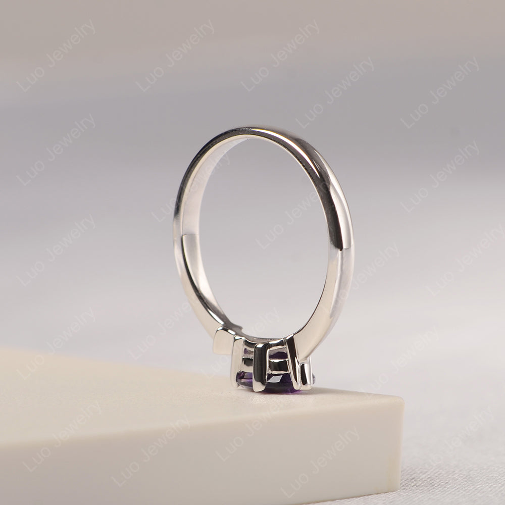 Pear Shaped Amethyst Ring Fish Ring - LUO Jewelry