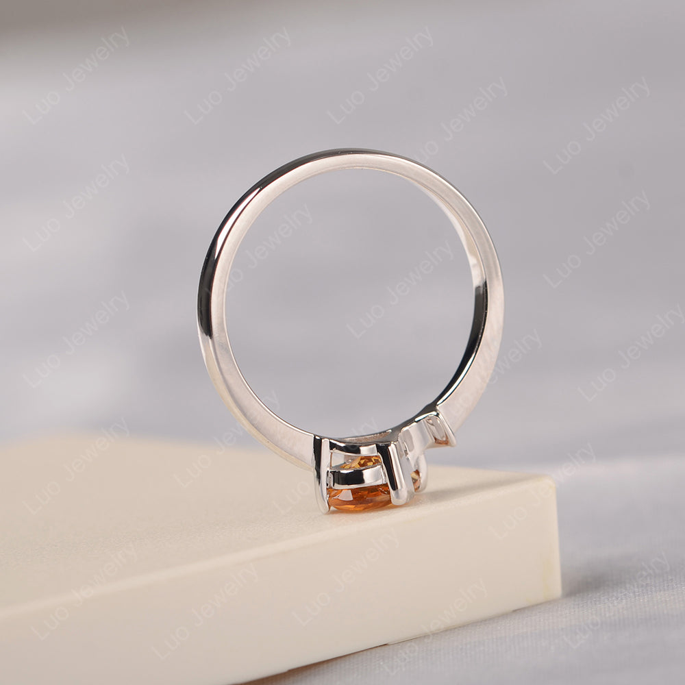 Pear Shaped Citrine Ring Fish Ring - LUO Jewelry