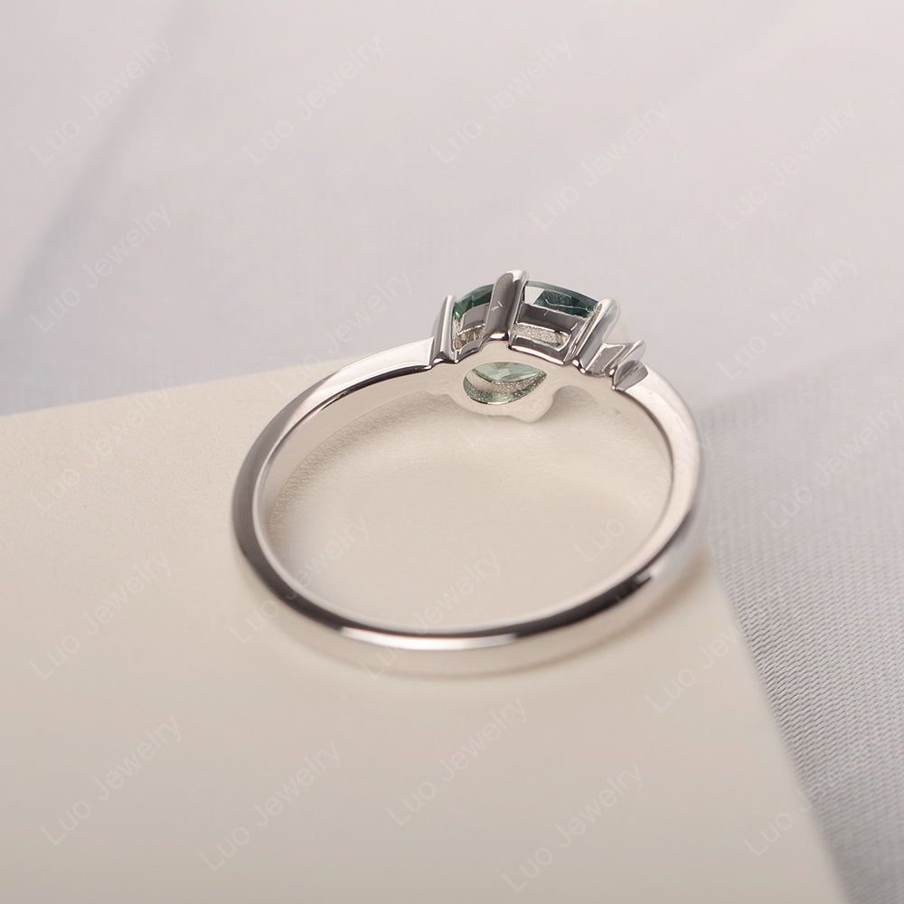 Pear Shaped Green Sapphire Ring Fish Ring - LUO Jewelry