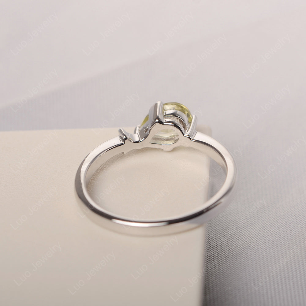 Pear Shaped Lemon Quartz Ring Fish Ring - LUO Jewelry