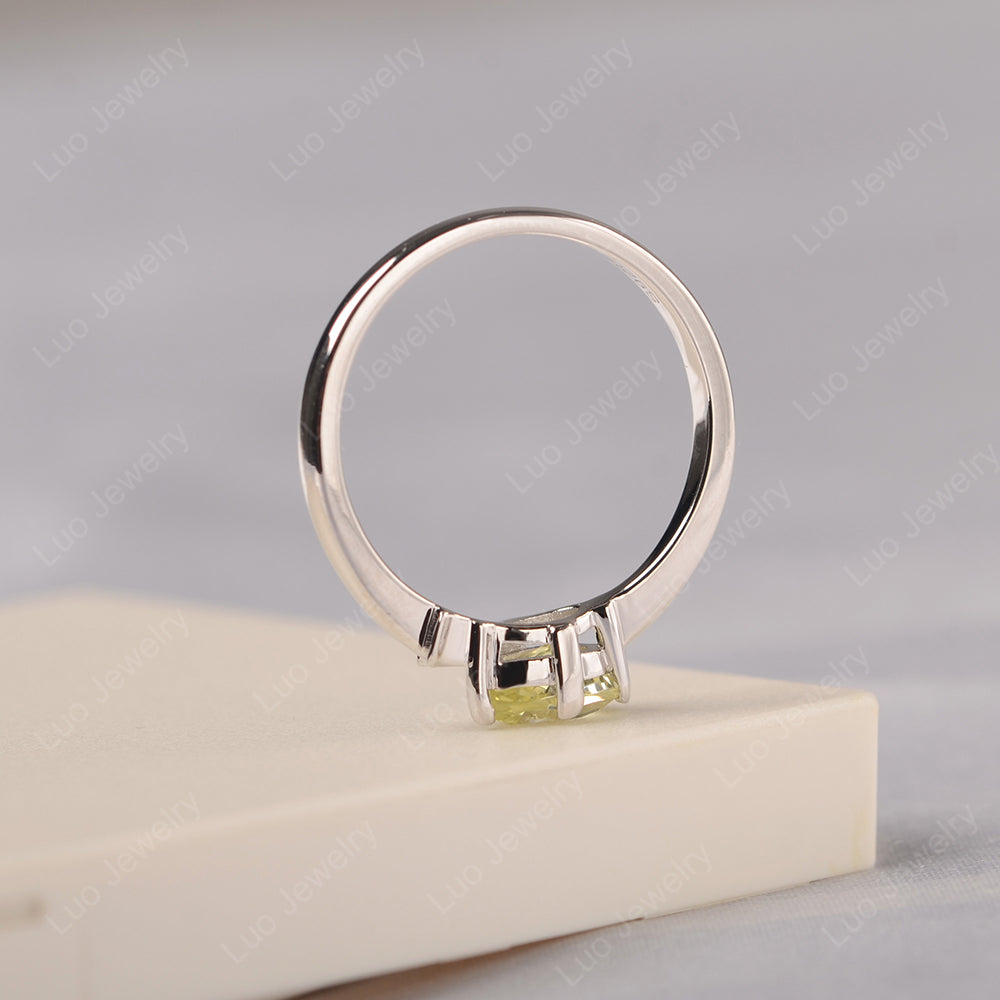 Pear Shaped Lemon Quartz Ring Fish Ring - LUO Jewelry