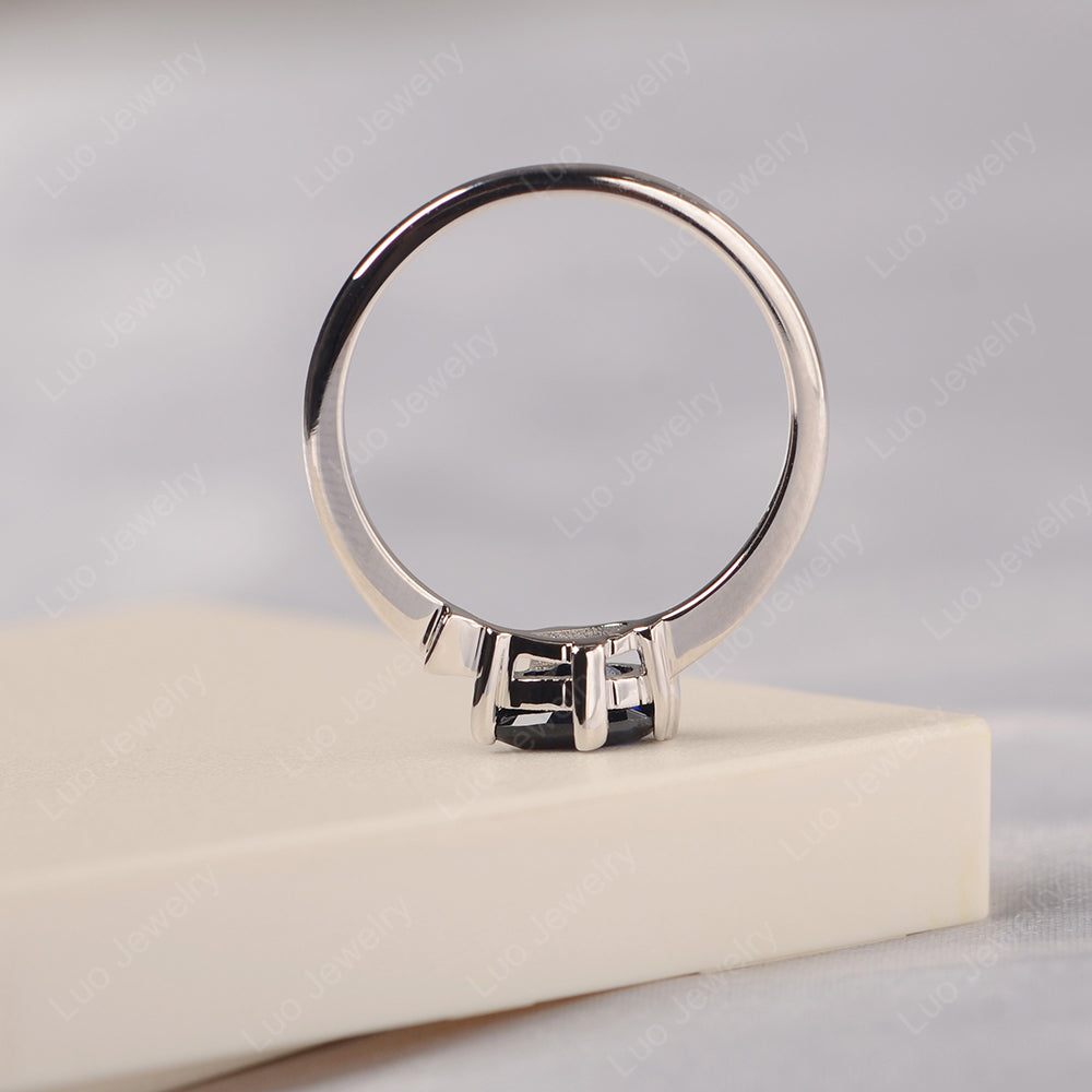Pear Shaped Lab Sapphire Ring Fish Ring - LUO Jewelry