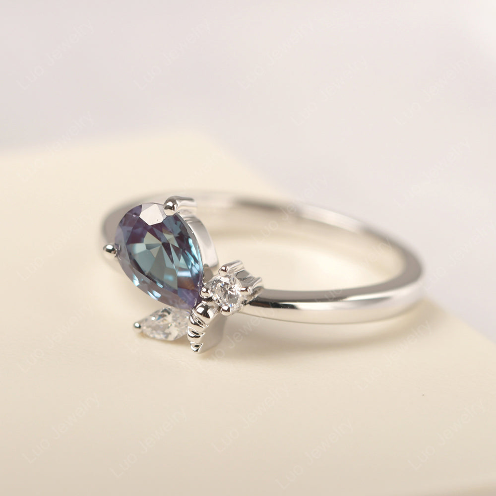 Alexandrite Engagement Ring Butterfly Ring - LUO Jewelry