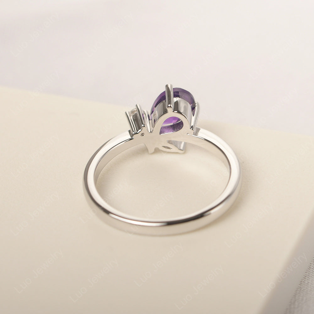 Amethyst Engagement Ring Butterfly Ring - LUO Jewelry