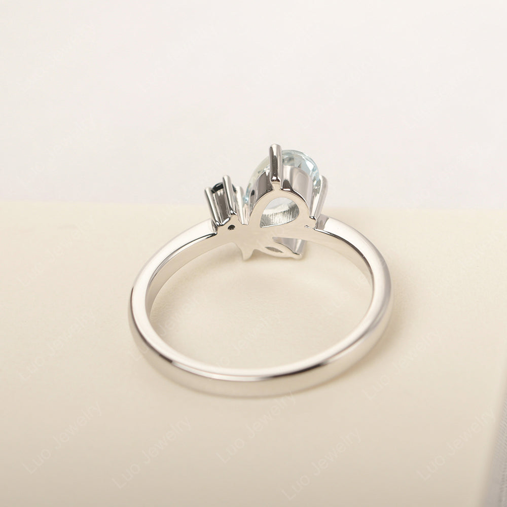 Aquamarine Engagement Ring Butterfly Ring - LUO Jewelry