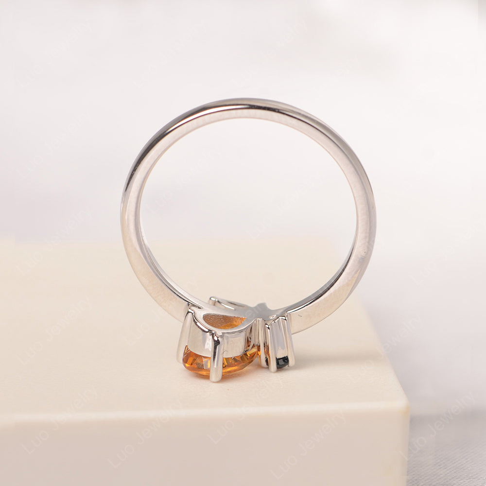 Citrine Engagement Ring Butterfly Ring - LUO Jewelry
