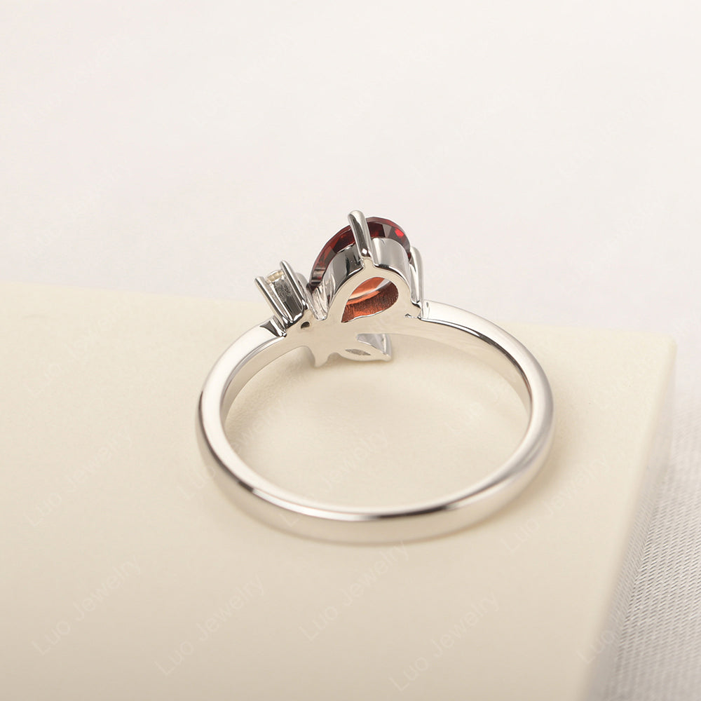 Garnet Engagement Ring Butterfly Ring - LUO Jewelry