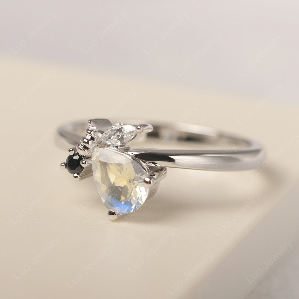 Moonstone Engagement Ring Butterfly Ring - LUO Jewelry