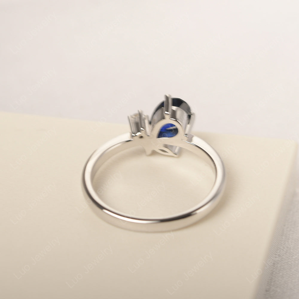 Lab Sapphire Engagement Ring Butterfly Ring - LUO Jewelry