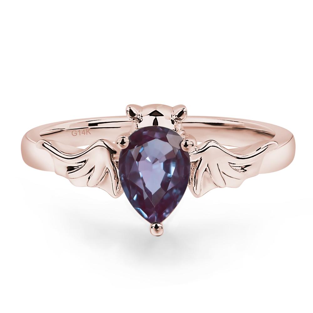 Alexandrite Bat Engagement Ring - LUO Jewelry #metal_14k rose gold