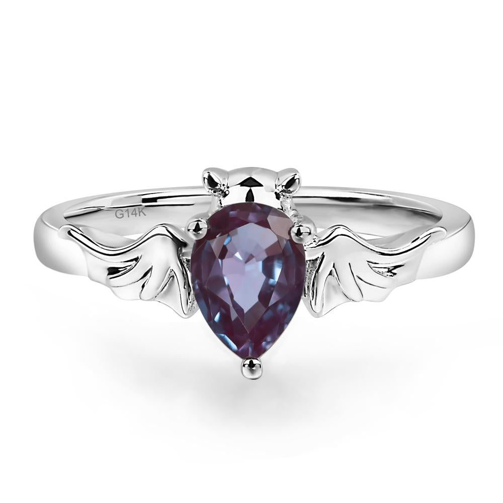 Alexandrite Bat Engagement Ring - LUO Jewelry #metal_14k white gold