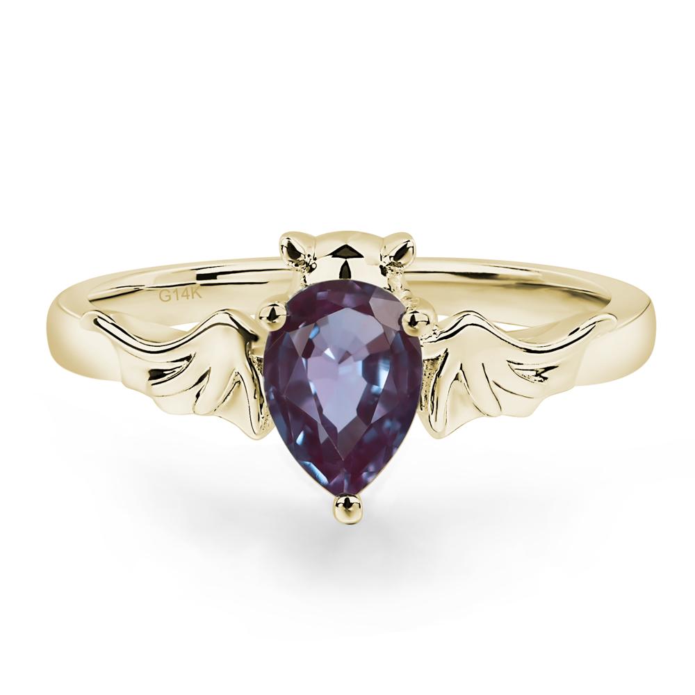 Alexandrite Bat Engagement Ring - LUO Jewelry #metal_14k yellow gold