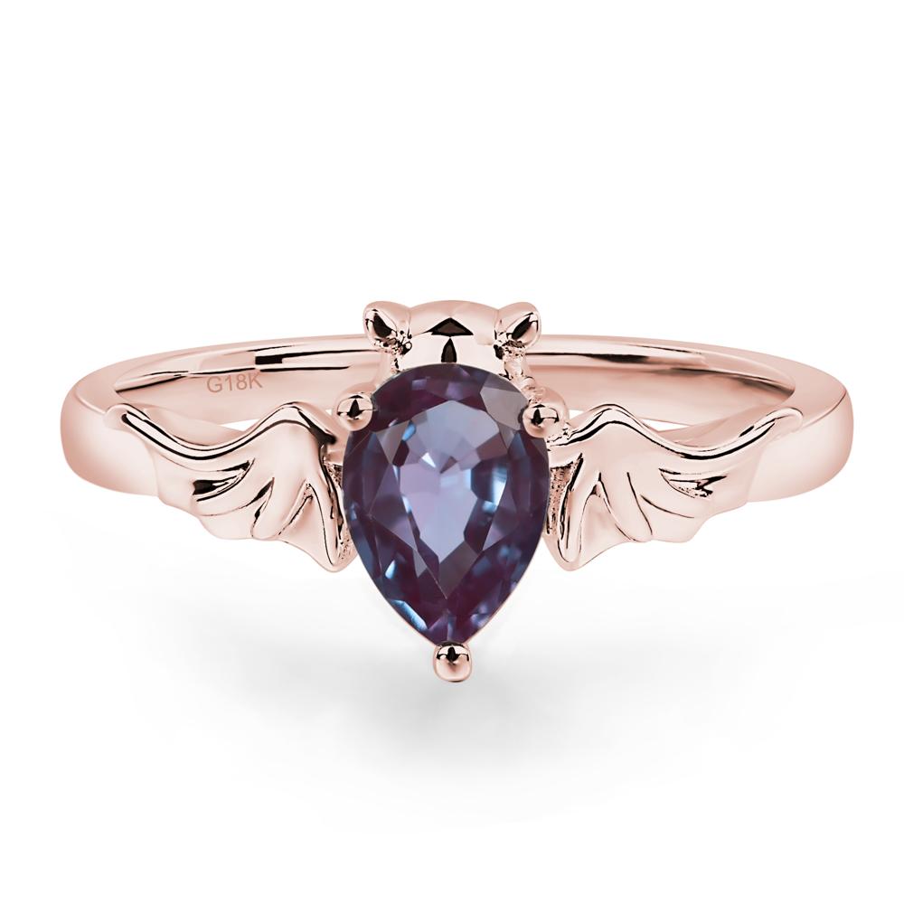 Alexandrite Bat Engagement Ring - LUO Jewelry #metal_18k rose gold