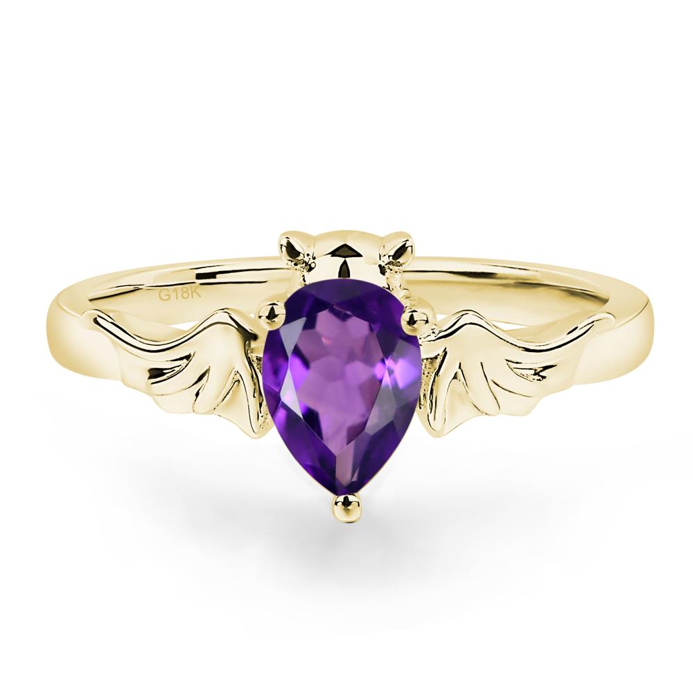 Amethyst Bat Engagement Ring - LUO Jewelry #metal_18k yellow gold
