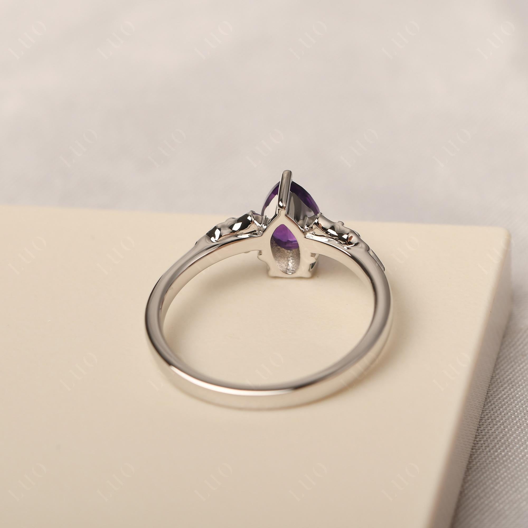 Amethyst Bat Engagement Ring - LUO Jewelry