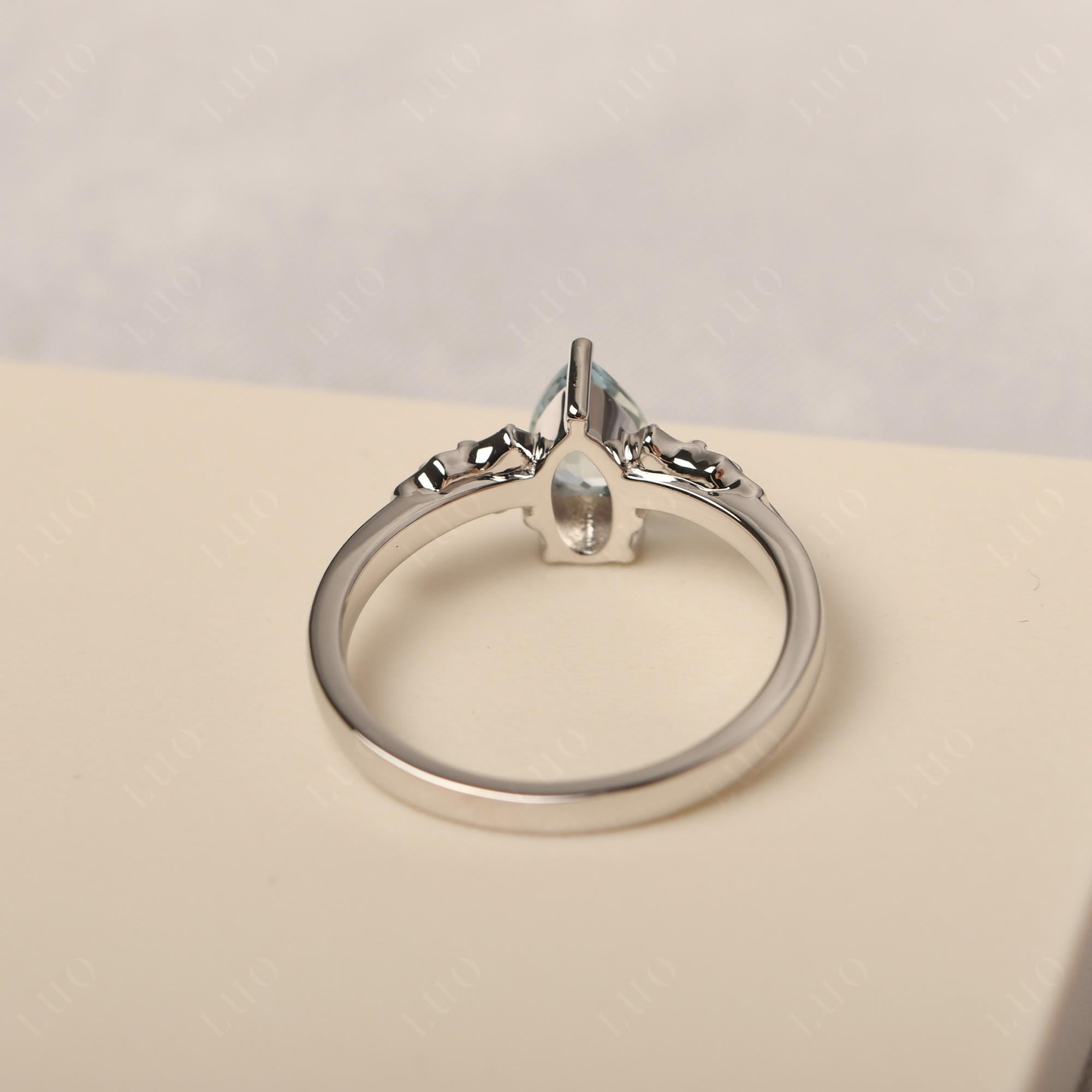 Aquamarine Bat Engagement Ring - LUO Jewelry