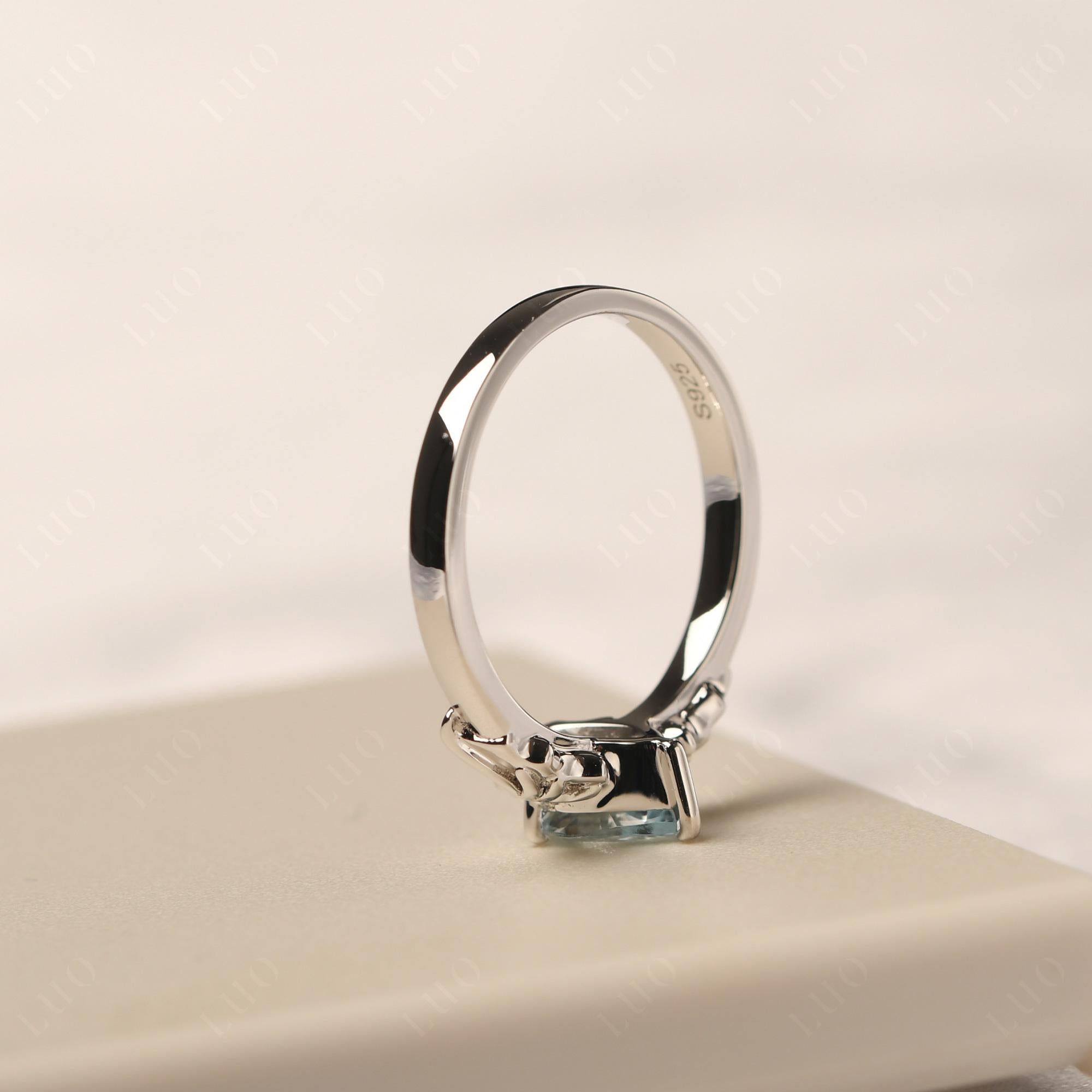 Aquamarine Bat Engagement Ring - LUO Jewelry