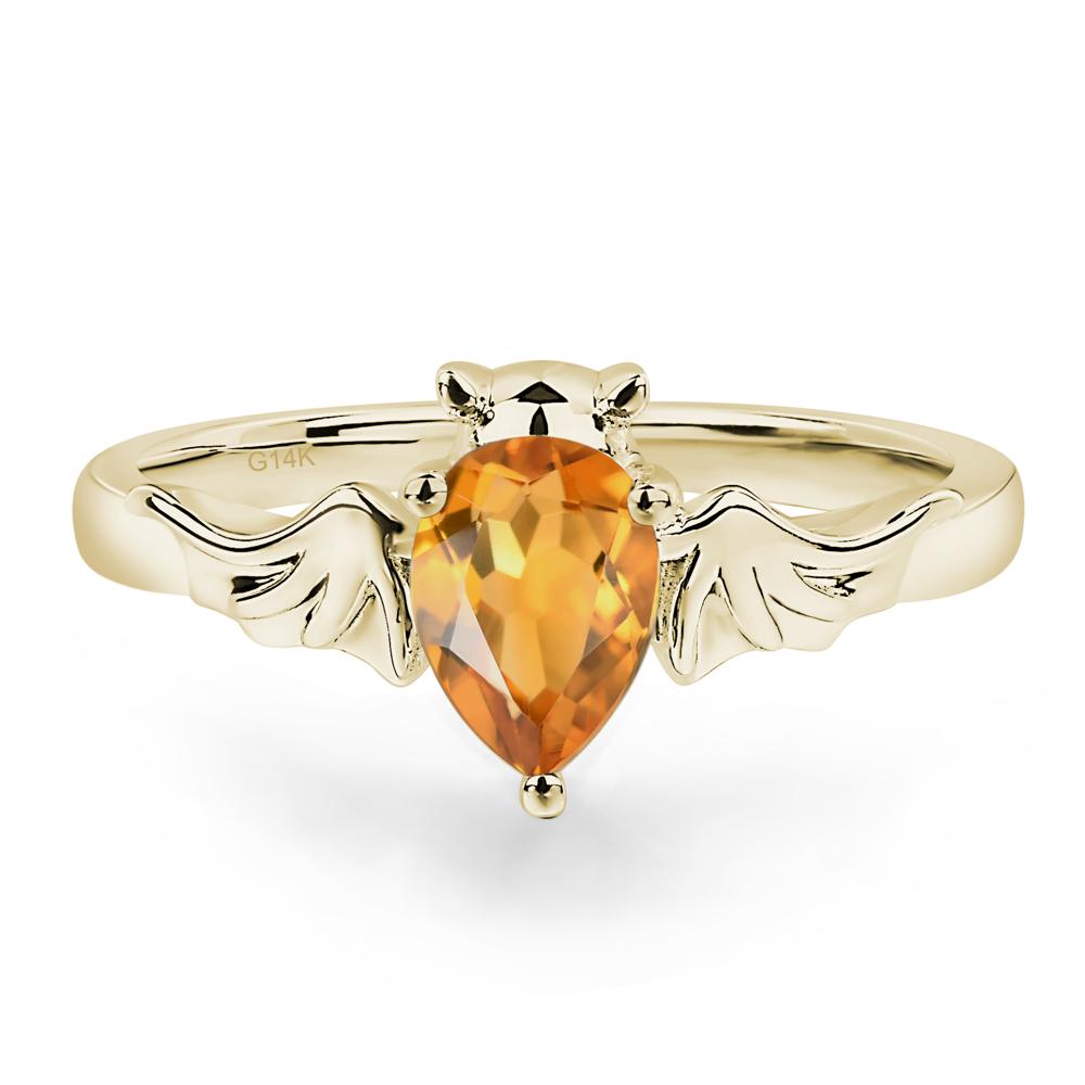 Citrine Bat Engagement Ring - LUO Jewelry #metal_14k yellow gold