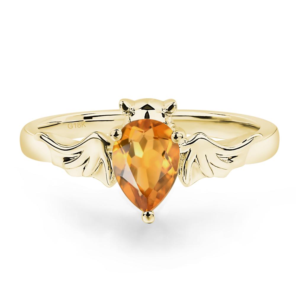 Citrine Bat Engagement Ring - LUO Jewelry #metal_18k yellow gold