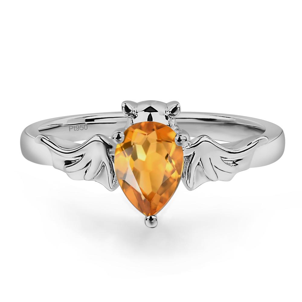Citrine Bat Engagement Ring - LUO Jewelry #metal_platinum
