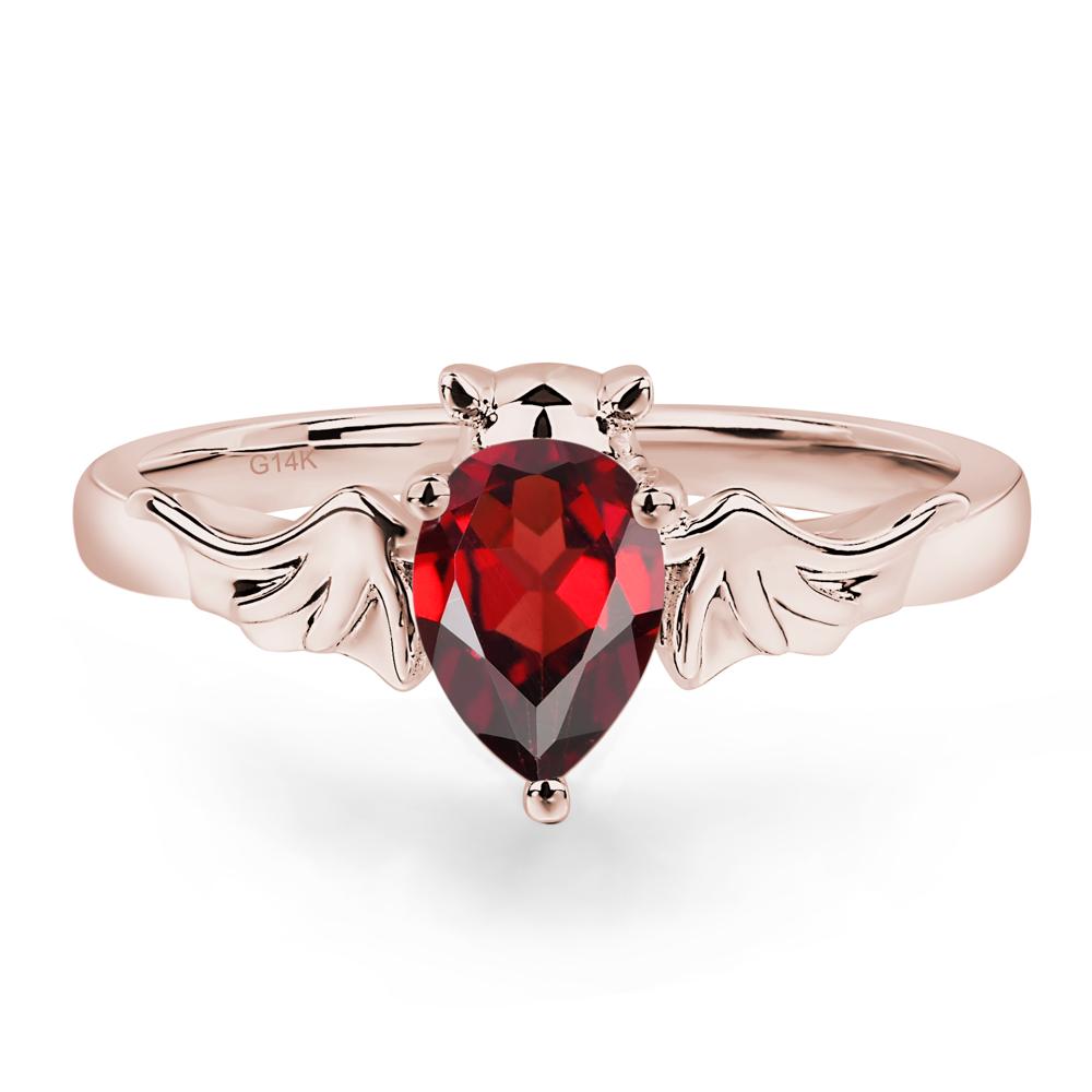 Garnet Bat Engagement Ring - LUO Jewelry #metal_14k rose gold