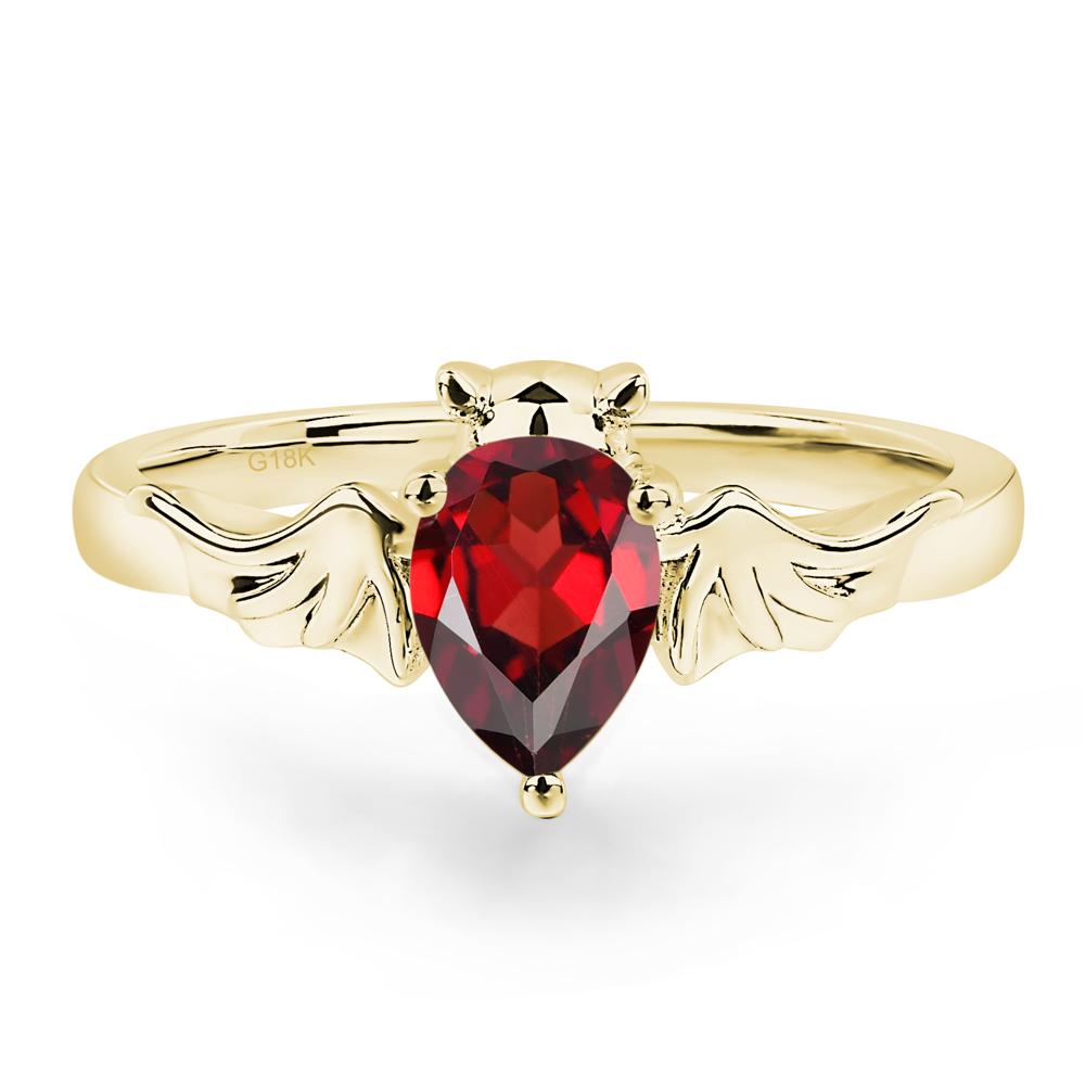 Garnet Bat Engagement Ring - LUO Jewelry #metal_18k yellow gold