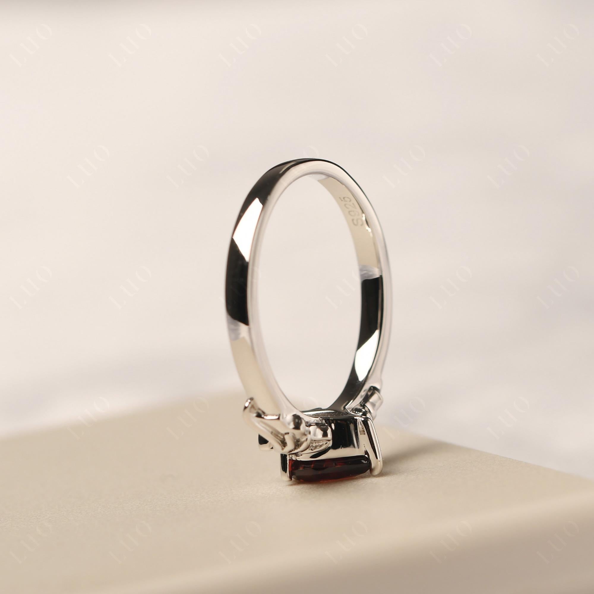 Garnet Bat Engagement Ring - LUO Jewelry