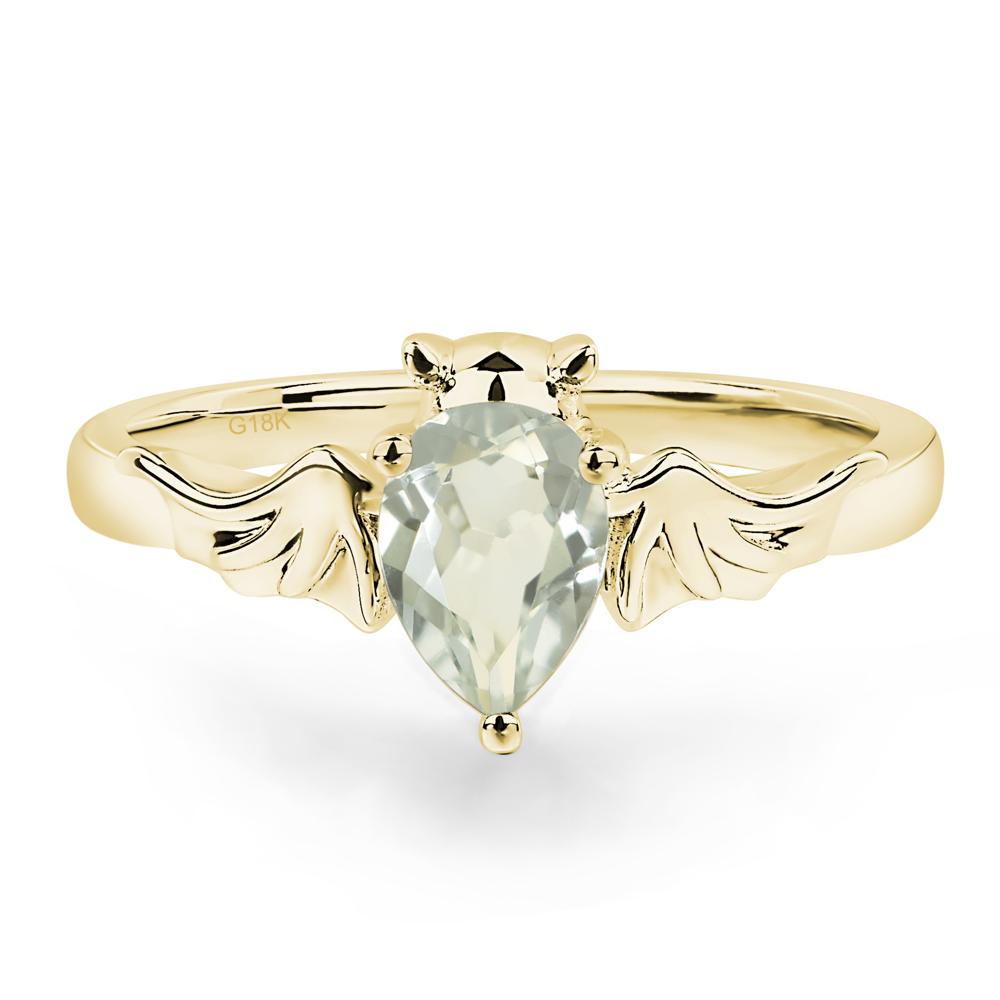 Green Amethyst Bat Engagement Ring - LUO Jewelry #metal_18k yellow gold