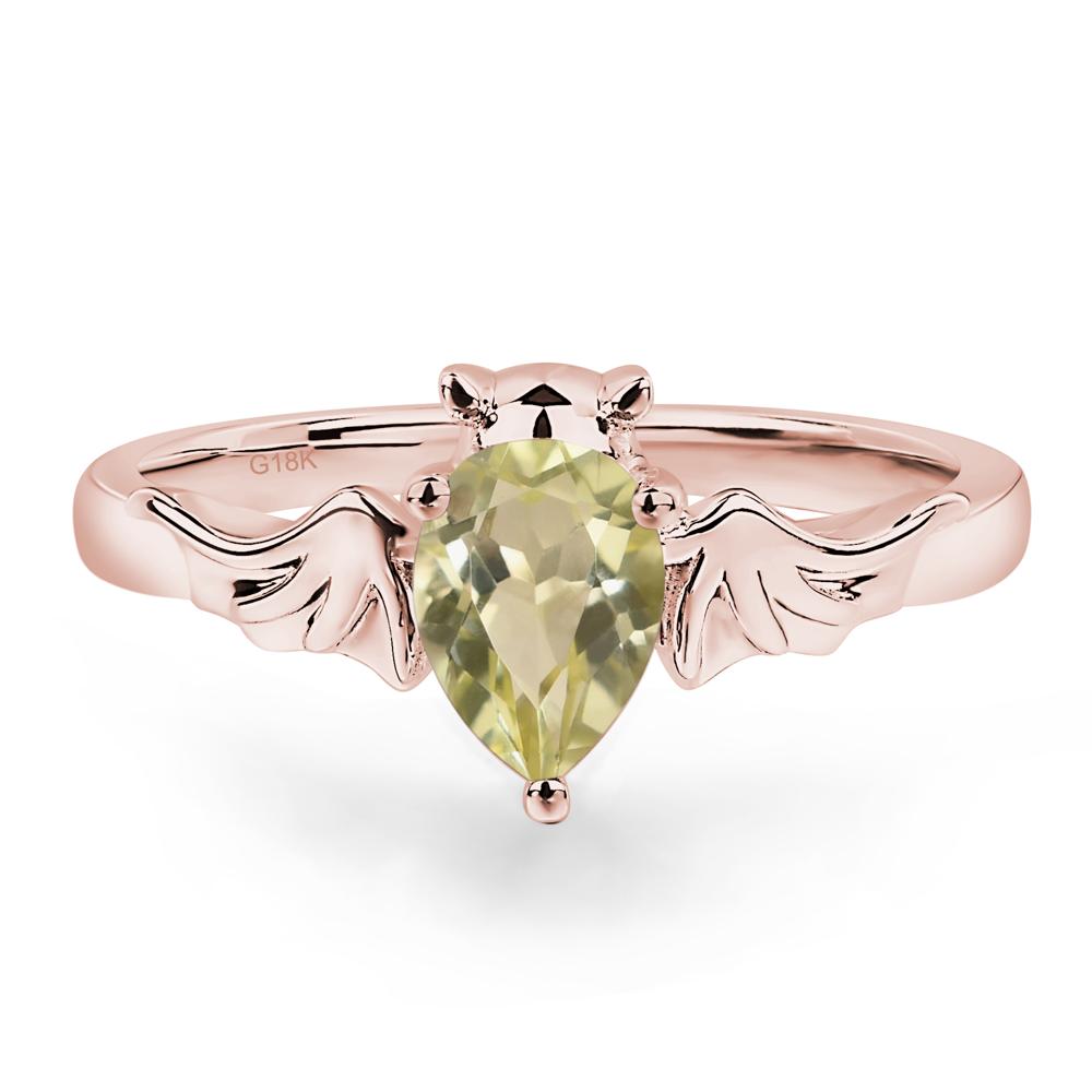 Lemon Quartz Bat Engagement Ring - LUO Jewelry #metal_18k rose gold