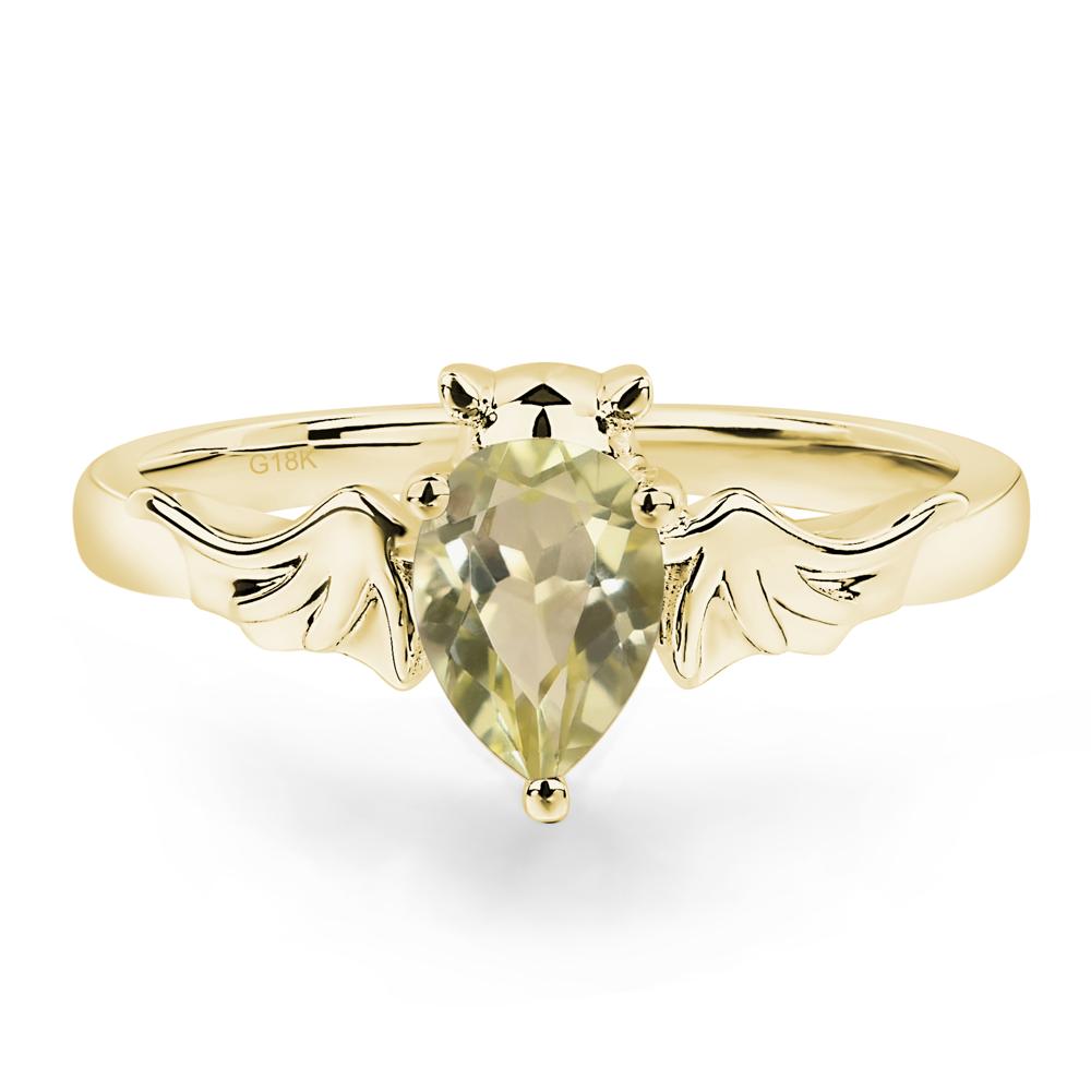 Lemon Quartz Bat Engagement Ring - LUO Jewelry #metal_18k yellow gold