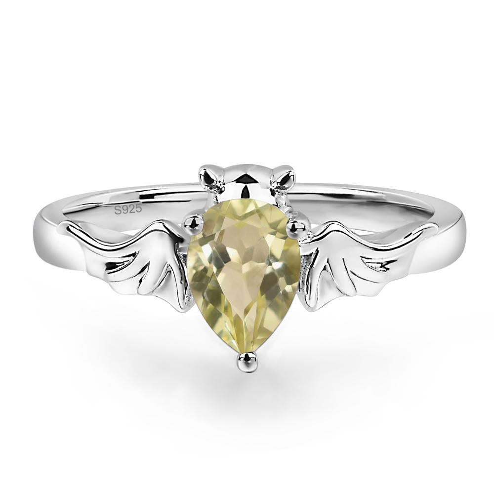 Lemon Quartz Bat Engagement Ring - LUO Jewelry #metal_sterling silver