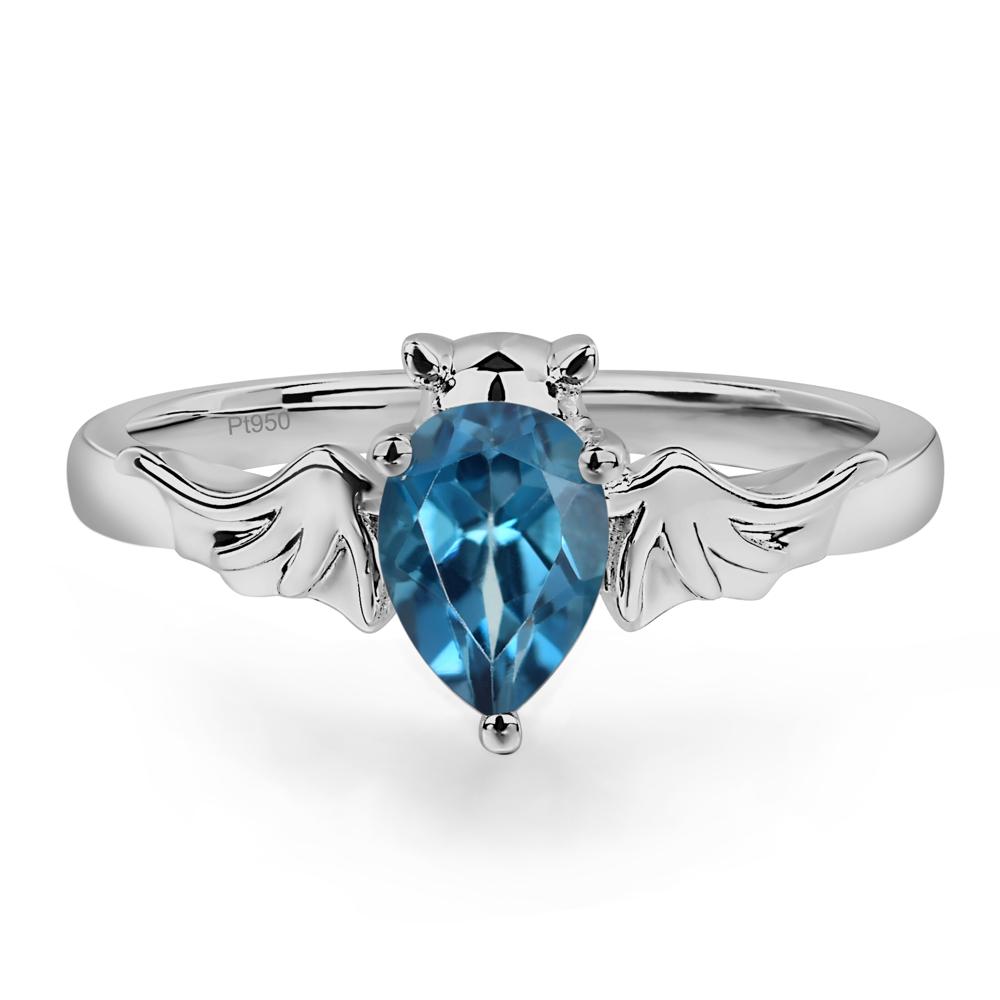 London Blue Topaz Bat Engagement Ring - LUO Jewelry #metal_platinum