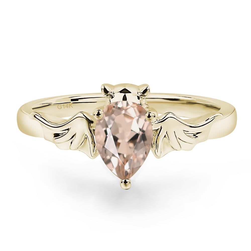 Morganite Bat Engagement Ring - LUO Jewelry #metal_14k yellow gold