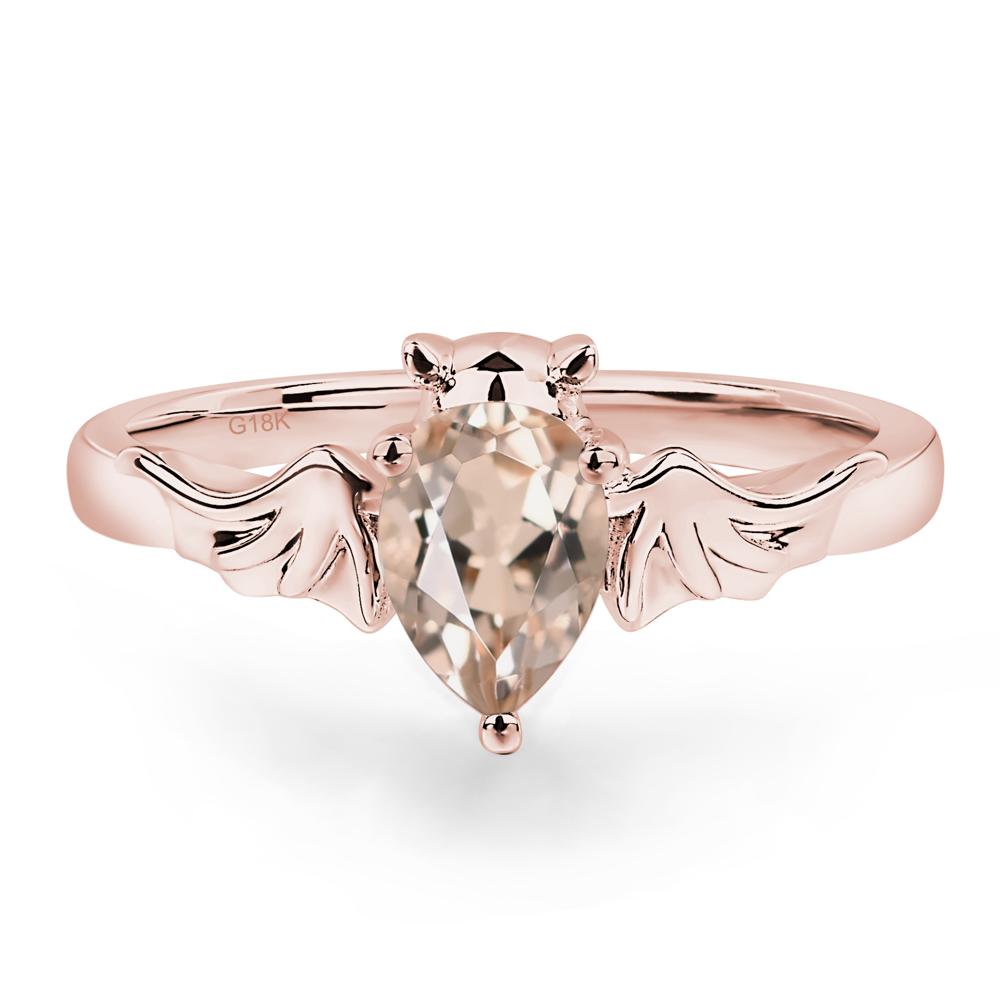Morganite Bat Engagement Ring - LUO Jewelry #metal_18k rose gold