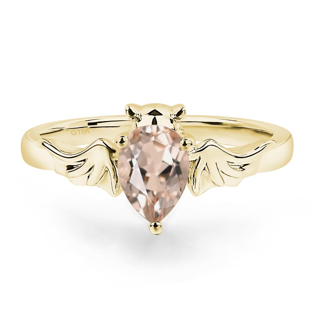 Morganite Bat Engagement Ring - LUO Jewelry #metal_18k yellow gold