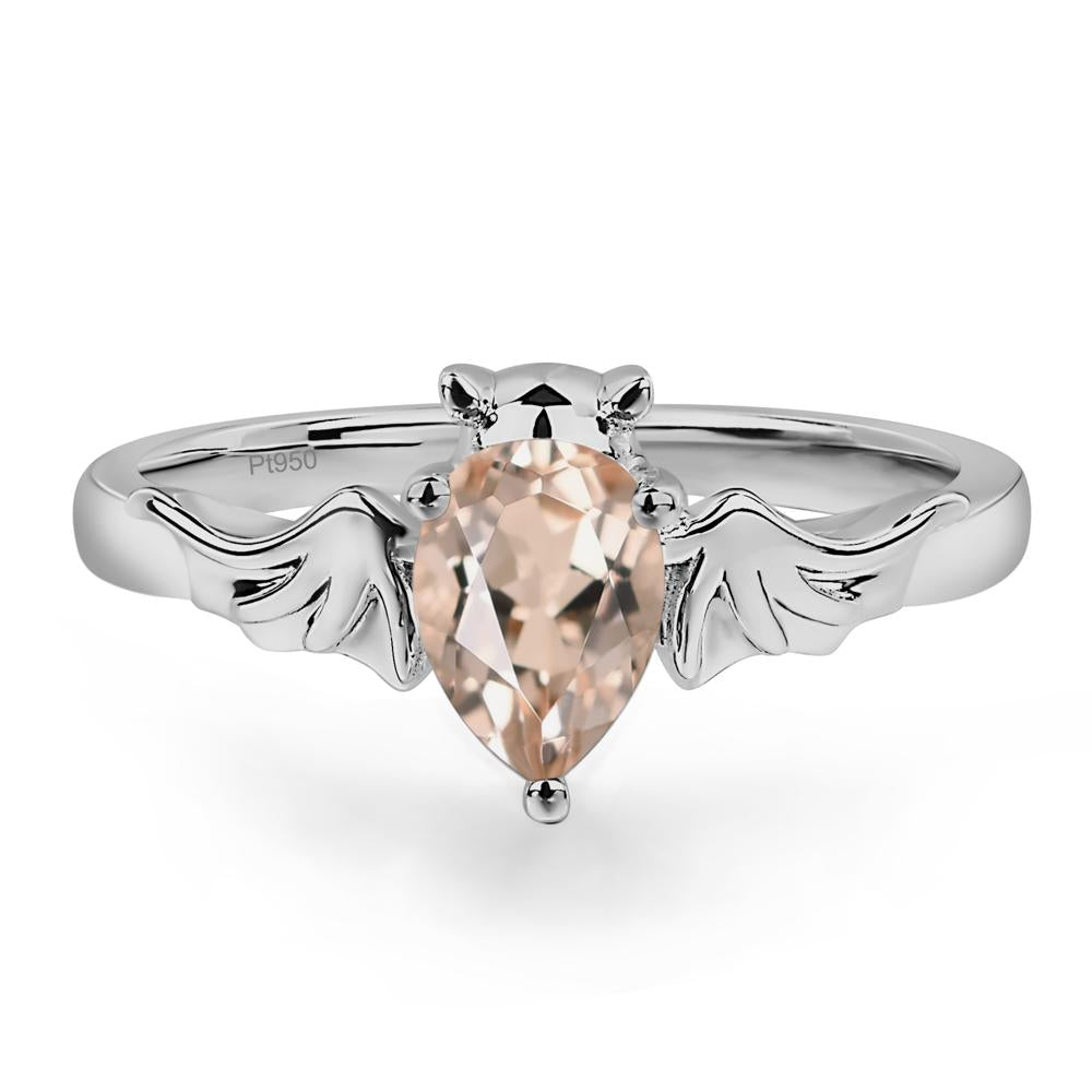 Morganite Bat Engagement Ring - LUO Jewelry #metal_platinum