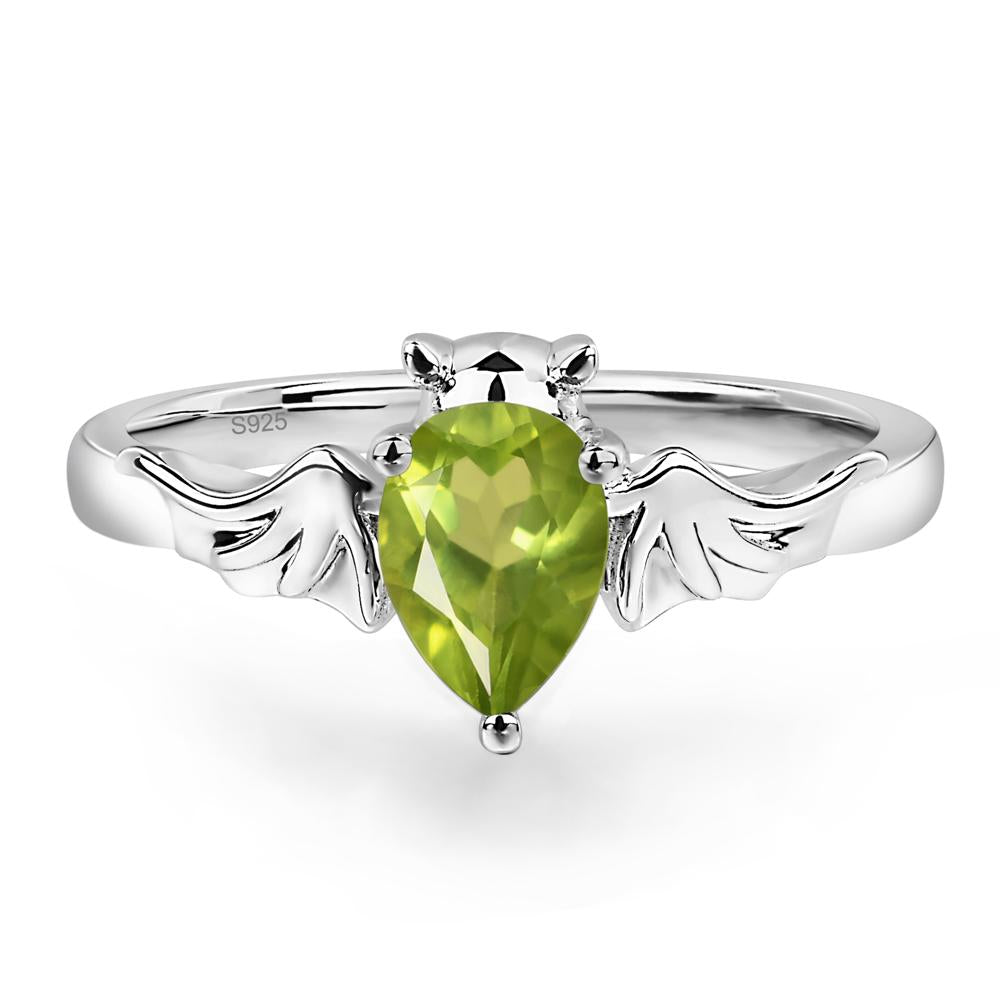 Peridot Bat Engagement Ring - LUO Jewelry #metal_sterling silver