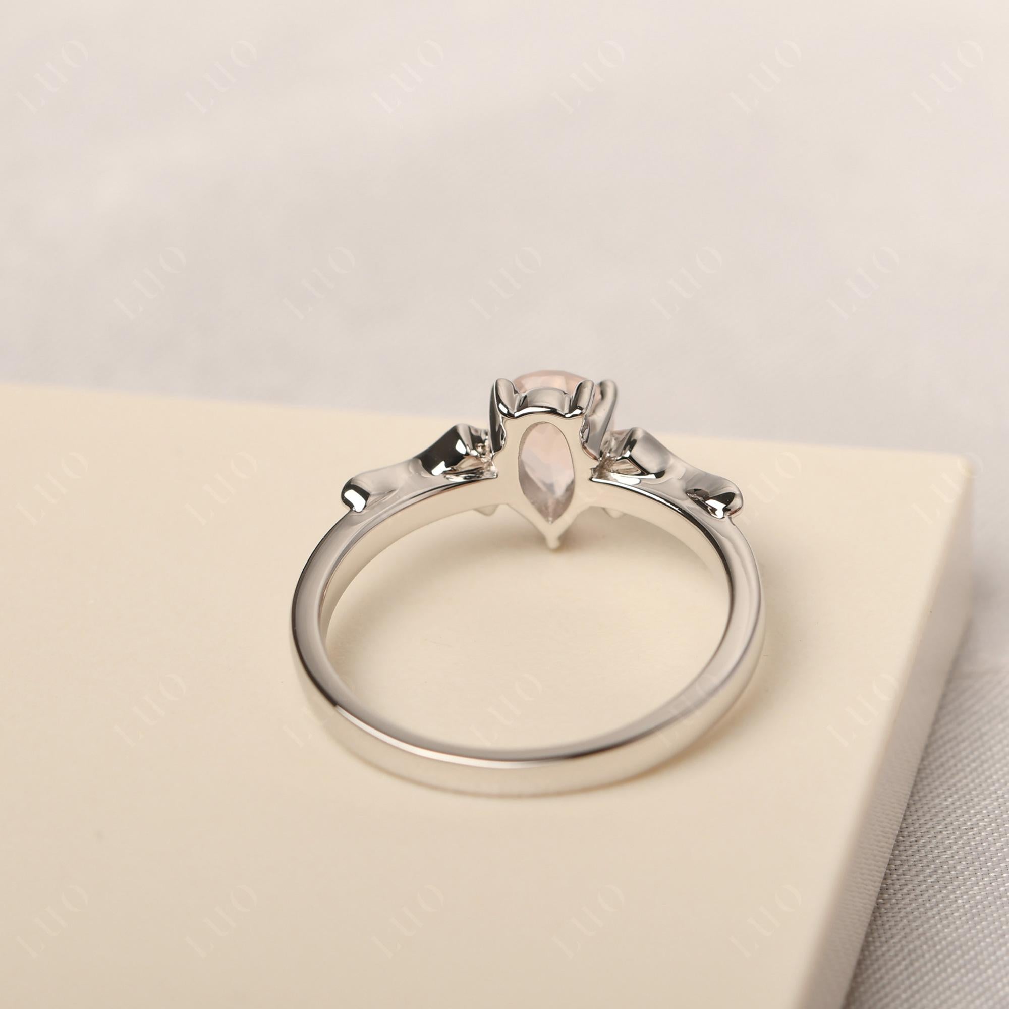 Rose Quartz Bat Engagement Ring - LUO Jewelry