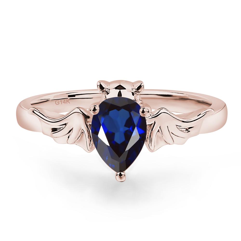 Sapphire Bat Engagement Ring - LUO Jewelry #metal_14k rose gold