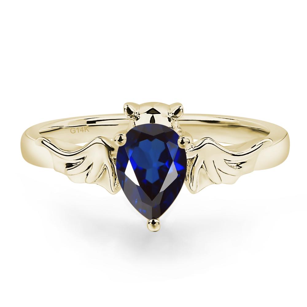 Sapphire Bat Engagement Ring - LUO Jewelry #metal_14k yellow gold
