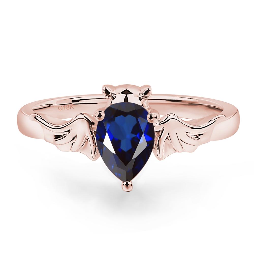 Sapphire Bat Engagement Ring - LUO Jewelry #metal_18k rose gold