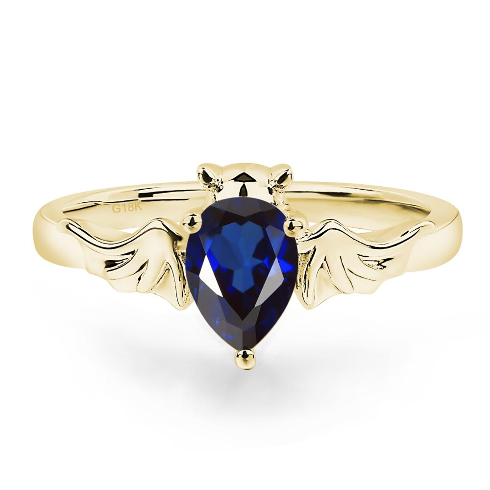 Sapphire Bat Engagement Ring - LUO Jewelry #metal_18k yellow gold